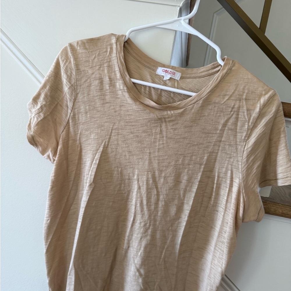 Goldie Women's Beige Short Sleeve Tee